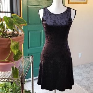 Velvet open back Black Dress